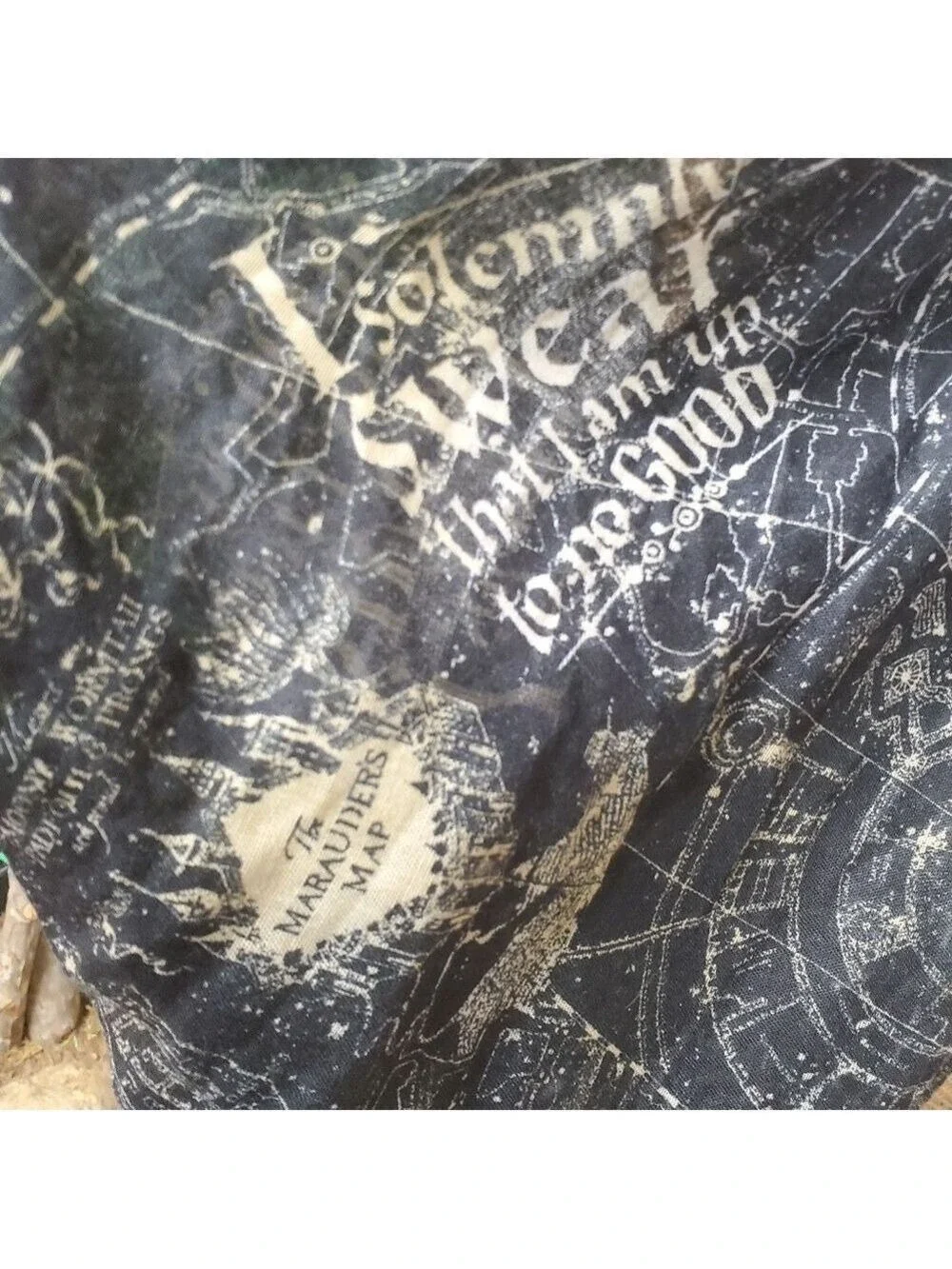 Harry Potter Infinity Scarf Marauders Map Black Gold